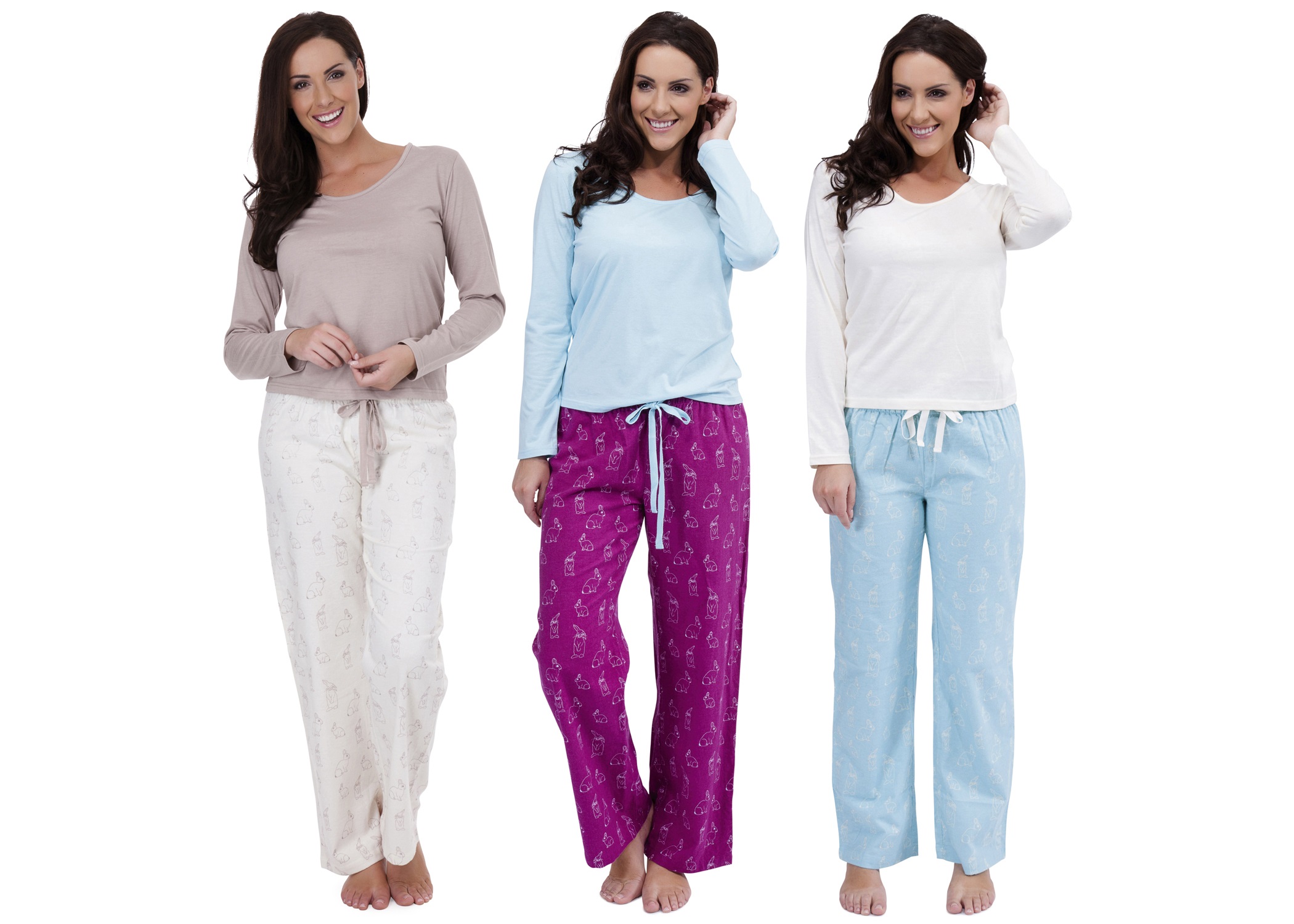 Womens Long Pyjamas 2 Piece Set Long Sleeved Nightwear Ladies Pjs Size UK 8 18 eBay
